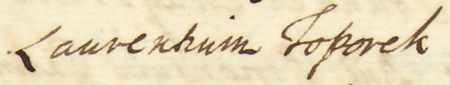 Z księgi radzieckiej Kazimierza obejmującej lata 1623–1626: wpis dokumentujący wybór
rady urzędującej rok 1626, z Wawrzyńcem Toporskim w składzie – oraz zbliżenie zapisu imienia
(Archiwum Narodowe w Krakowie, sygn. K 36, s. 1231)