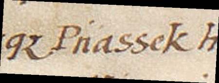 Dokument wydany w 1553 roku w Krakowie, w którym sędzia Piotr Dębiński i podsędek ziemi krakowskiej Stanisław
Wielopolski poświadczyli, że Stanisław Łapka z Łapanowa z żoną Elżbietą, córką Jakuba Tęgoborskiego, odstąpili Wawrzyńcowi
Romatowskiemu, sędziemu Sądu Wyższego Prawa Magdeburskiego na Zamku Krakowskim, dziedzicowi Piasków Wielkich
i Małych, całą swoją część dziedzictwa we wsi Stare Rybie – oraz powiększenie zapisu nazwy wsi „Piaski”
(Biblioteka Książąt Czartoryskich w Krakowie, sygn. perg. 894)