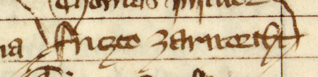Z „Najstarszej księgi” strona 166 z wpisem wykazu rajców powołanych do rady miejskiej w 1345 roku,
wśród których zostaje wymieniony Friczko płatnerz (Zarwecht) – oraz powiększenie zapisu imienia
(Archiwum Państwowe w Krakowie, sygn. rkps 1, s. 166)