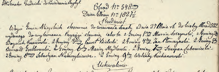 Z sentencjonarza obrad Senatu Rządzącego Wolnego Miasta Krakowa wpis z 1816 r. dotyczący
złożenia przysięgi przez nowo wybranych wójtów gmin miejskich, wśród nich Jana Płonczyńskiego
(Archiwum Narodowe w Krakowie, sygn. WMK IV-1, s. 245)