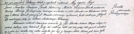 Z akt sądów potocznych wpis z 1792 r. stwierdzający, że: Sławetny Sebastian Glixelli Rotmistrz Miasta Krakowa, powód,
zaskarża Uczciwą Salomeę Gembczynską, dawniej w służbie u siebie, powoda, za kuchenną zostającą, o oddanie czterech
powziętych obrazów, niemniej zapłacenie łyżki srebrnej złotych 47 wartającej, przez jej niedozór ukradzionej
(Archiwum Narodowe w Krakowie, sygn. rkps 1159, s. 95)