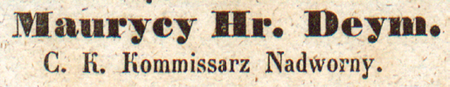 Podpis pod obwieszczeniem z 21 stycznia 1847 roku w sprawie obiegu monet i banknotów w Krakowie (Biblioteka
Jagiellońska, sygn. 34210 IV Rara, s. 56)