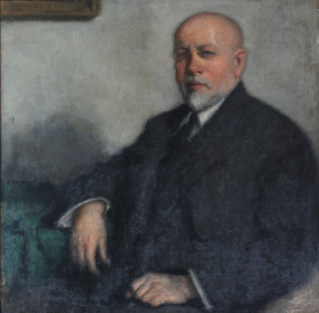 Portret Karola Rollego pędzla Alfonsa Karpińskiego, 1935 rok (Muzeum Narodowe w Krakowie, nr inw. II-b-93)