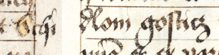 Z Kodeksu Behema kopia dokumentu z 1388 roku, dotyczącego przekazania przez Katarzynę, wdowę po Janie
zwanym Wilkiem, oraz jej córki: Elżbietę i Katarzynę, spichlerza drewnianego położonego na wzgórzu Lasoty na rzecz
miasta, reprezentowanego przez rajców: Jerzego Arnsberga starszego (nr 123) i Seidela Gosticza, co działo się w trakcie
posiedzenia sądu ławniczego pod przewodnictwem wójta sądowego Mikołaja Schaffera – oraz powiększenie zapisu imienia
(Biblioteka Jagiellońska, sygn. rkps 16, k. 68)