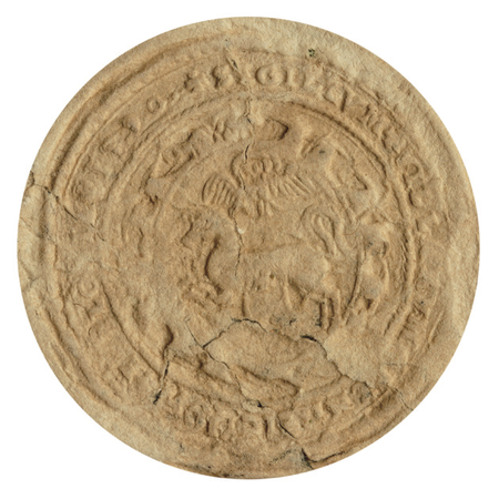 Pieczęć lakowa wspólna dla duchackich jurydyk (wsi) Pędzichów i Błonie, odbita tłokiem wytworzonym w 1590 roku, na dokumencie
wystawionym w 1604 roku; na kartuszu koń z czaprakiem w biegu, nad nim gołąb, symbol Ducha Świętego, w otoku napis:
SIGILLVM VILLARVM PENDZICHOW ET BLONIE 1590
(Archiwum Narodowe w Krakowie, sygn. Jur. III-1, s. 3)