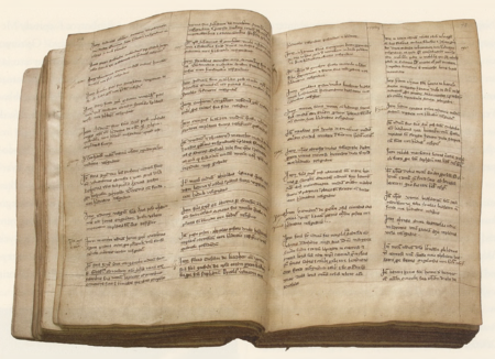 Z najstarszej zachowanej księgi miejskiej Krakowa obejmującej lata 1300-1375 strony 7 4 -7 5 z zapiskami notowanymi w 1326 roku
ręką pisarza miejskiego Rodgera (Archiwum Państwowe w Krakowie, rkps 1, s. 74-75)