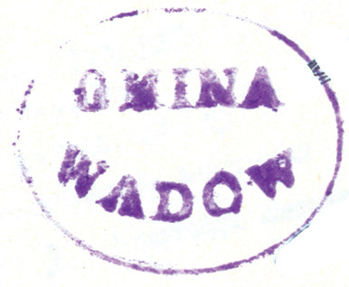 (1926)
Odciski pieczęci urzędowych Wadowa
z lat 1926 i 1947
(Archiwum Narodowe w Krakowie,
sygn. PUZKr 60, nlb.; sygn. Gm. Ru. 13, s. 329)