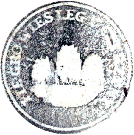 (1826)
Odciski pieczęci urzędowych Łęgu z lat
1826 i 1926 oraz odcisk w wosku pieczęci
Pawła, opata klasztoru Cystersów w Mogile,
wielowiekowego właściciela wsi Łęg;
w centralnym polu w gotyckim ołtarzyku
postać opata trzymającego w prawej ręce
pastorał, w lewej książkę, w otoku napis:
(SIGILLUM) F(RAT)RIS ABB(A)TIS
CLARE TUMBE
(Archiwum Narodowe w Krakowie,
sygn. 29/455/247a, nlb.; PUZKr 46, nlb.;
sygn. 29/1597/85, nlb.)