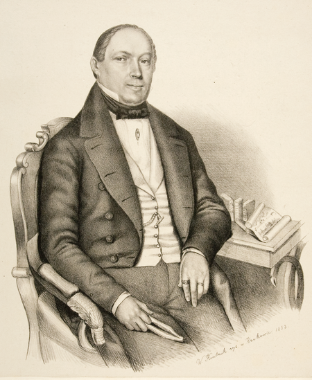 Portret Ignacego Paprockiego w grafice W. Koutruka, 1852 rok (Muzeum Narodowe w Krakowie, nr inw. NI 6900)
