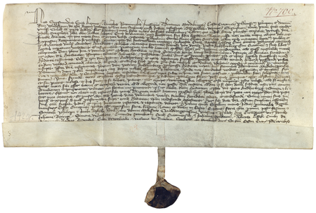 Dokument wydany w 1420 roku w Krakowie, w którym Zygmunt, wójt prowincjonalny Sądu Wyższego Prawa Magdeburskiego na Zamku Krakowskim,
wraz z ławnikami potwierdzili nabycie przez Piotra Kaldherberga położonej w Łobzowie posiadłości Królowa Wola od Małgorzaty, wdowy po Andrzeju
Libentalu – oraz powiększenie zapisu imienia i krakowskiego obywatelstwa (Archiwum Uniwersytetu Jagiellońskiego, sygn. dypl. perg. 59)