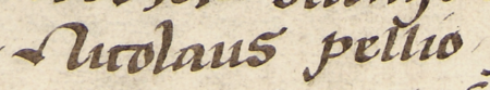 Z księgi radzieckiej Kazimierza obejmującej lata 1521–1533: fragment wpisu dokumentującego
wybór rady urzędującej na rok 1526, z Mikołajem kuśnierzem w składzie – oraz zbliżenie zapisu imienia
(Archiwum Narodowe w Krakowie, sygn. K 9, s. 104)