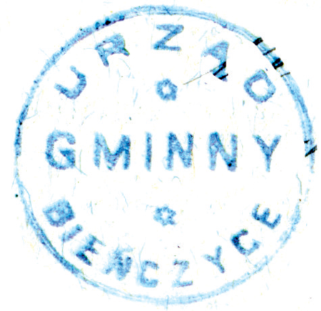(1925)
Odciski pieczęci urzędowych Bieńczyc
z lat 1852, 1867, 1925 i 1946
(Archiwum Bazyliki św. Floriana w Krakowie,
sygn. fasc. 6; Archiwum Narodowe w Krakowie,
sygn. WMK XIV-80, s. 2078;
sygn. PUZKr 43, s. 11; sygn. UW II 391, s. 431)