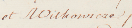 Pierwsza i ostatnia strona odpisu dokumentu wydanego w 1440 roku w Krakowie, mocą którego król Władysław [Warneńczyk] na prośbę kanonika Piotra
z Wroczymowic wsie kapitulne w powiecie krakowskim: Więckowice w pobliżu Bolechowic i Witkowice przeniósł „po wsze czasy” z prawa polskiego na prawo niemieckie
zwane magdeburskim; zostały zniesione na zawsze wszelkie zwyczaje prawa polskiego, a wszyscy kmiecie i inni mieszkańcy tych wsi zostali zwolnieni spod jurysdykcji
urzędników królewskich, w tym wojewodów, kasztelanów i starostów, i nie mieli przed nimi odpowiadać za jakiekolwiek przewinienia małe i wielkie, jak kradzieże,
podpalenia, morderstwa, uszkodzenia ciała itp., lecz przed swoim sołtysem, ten zaś przed wymienionym kanonikiem i jego następcami albo przed samym królem lub
sądem powszechnym (oryginał dokumentu nie zachował się) – oraz powiększenie zapisu nazwy wsi „Witkowice”
(Biblioteka Książąt Czartoryskich w Krakowie, Teki Naruszewicza, sygn. perg. 441; omówienie za: Małecki 2010, s. 24)