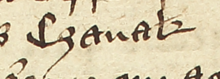 Z najstarszej zachowanej księgi radzieckiej Kazimierza obejmującej lata 1369–1381:
fragment wpisu dokumentującego wybór rajców na rok 1373, z Janem Czanakiem w składzie –
oraz zbliżenie zapisu imienia (Archiwum Narodowe w Krakowie, sygn. K 1, s. 101)