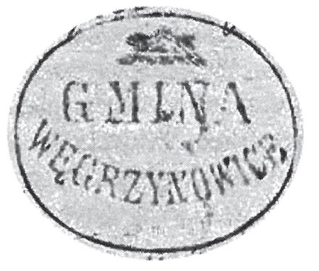 (1924)
Odciski pieczęci urzędowych Węgrzynowic
z lat 1924 i 1953
(Archiwum Narodowe w Krakowie,
sygn. PUZKr 56, nlb.; sygn. Gm. Ru. 34, s. 349)