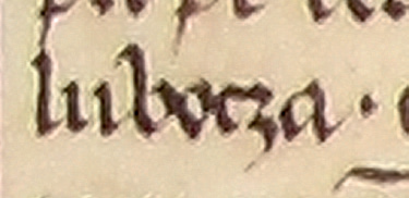 Dokument wydany w 1453 roku w Krakowie, mocą którego Zbigniew, kardynał-prezbiter, biskup krakowski, powtórzył akt z 1452 roku,
w którym proboszcz Wacław, ksieni Piechna i cały klasztor zwierzyniecki stwierdzili, że potrzebując pieniędzy na zaspokojenie długów,
wykupienie wsi Lubocza zastawionej za 100 grzywien i monstrancji zastawionej za 71 złotych, tudzież na budowę kościoła, sprzedali na
wyderkauf czynsz roczny ze wsi Modlnica – oraz powiększenie zapisu nazwy wsi „Lubocza”; dokument ten spisał Jan Długosz, kanonik
krakowski, sekretarz biskupa, co stwierdził własnoręcznym podpisem
(Archiwum Narodowe w Krakowie, sygn. perg. 246)