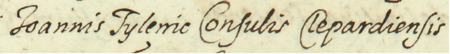Z księgi wójtowskiej Kleparza obejmującej lata 1611–1617: fragment wpisu z 1616 roku
dotyczącego sprawy z udziałem Jana Tylewicza, rajcy kleparskiego – oraz zbliżenie zapisu imienia i urzędu
(Archiwum Narodowe w Krakowie, sygn. KL 10, s. 779)