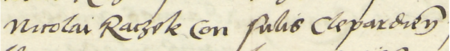 Z księgi ławniczej Kleparza obejmującej sprawy z lat 1528–1553: fragment wpisu z 1552 roku dotyczącego
sprawy z udziałem przyszłego rajcy Jakuba Raczka (nr 83), syna zmarłego Mikołaja Raczka, rajcy kleparskiego -
oraz zbliżenie zapisu imienia i urzędu (Archiwum Narodowe w Krakowie, sygn. KL 2, s. 634)
