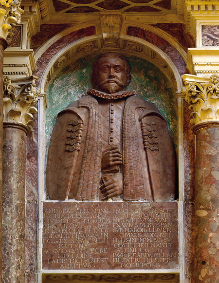 Rajca i burmistrz Andrzej Cellary – fragment pomnika nagrobnego jego, jego brata Pawła i ich żon w kościele Mariackim