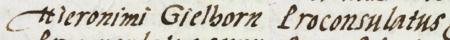 Z księgi radzieckiej obejmującej lata 1561–1567 fragment strony 488 z początkiem wpisu z 1564 roku, stwierdzającego,
że w piątek przed świętem św. św. Filipa i Jakuba w domu murowanym należacym do rajcy Jerzego Gutterera (nr 368)
rajcy: Hieronim Gielhorn, wówczas burmistrz, Józef Jeleń (nr 377), Piotr Polak (nr 384) oraz Jan Morsztyn (nr 385),
przyjęli zeznanie testamentowe Jerzego Guttetera – oraz powiększenie zapisu imienia i funkcji burmistrza
(Archiwum Państwowe w Krakowie, sygn. rkps 445, s. 488)