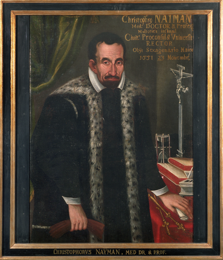 Portret Krzysztofa Naymanowica, autor nieznany, druga połowa XVII wieku (Muzeum Uniwersytetu Jagiellońskiego, nr inw. 2540)