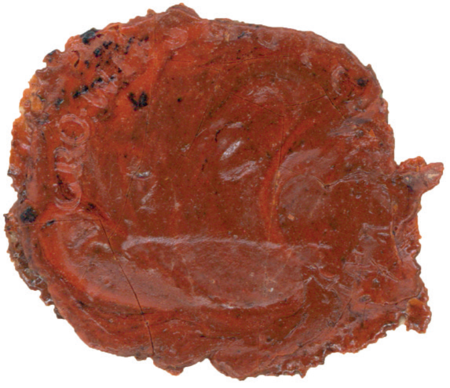 (1847)
Odciski pieczęci urzędowych Czyżyn z lat
1847 i 1858 oraz pieczęci klasztoru Cystersów
w Mogile, wielowiekowego właściciela
wsi Czyżyny; w polu pieczętnym postać
Madonny z Dzieciątkiem, pod jej stopami
księżyc z twarzą, z lewej strony ręka z pastorałem,
obok niej klęcząca postać, w otoku
napis: SIGILLUM CONVENTUS
CLARE TUMBE
(Archiwum Narodowe w Krakowie,
sygn. WM 562, s. 930;
sygn. 29/465/115a, nlb.; sygn. 29/1597/80)