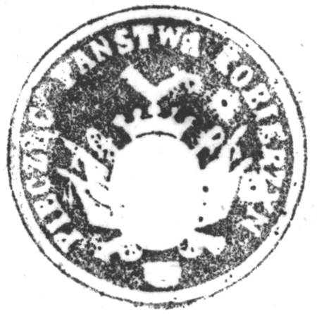 (1854)
Odciski pieczęci urzędowych Kobierzyna
pochodzące z lat 1854, 1901 i 1924 oraz
pieczęci dominialnej („państwa kobierzyńskiego”)
z 1854 roku
(Archiwum Narodowe w Krakowie,
sygn. 29/279/1996, s. 162;
sygn. Kr 7950, nlb.; sygn. PUZKr 44,
s. 24; sygn. 29/279/1996, s. 162)