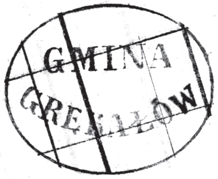 (1867)
Odciski pieczęci urzędowych Grębałowa
z lat 1833, 1867, 1926 i 1946
(Archiwum Narodowe w Krakowie,
sygn. WMK IX-35, nlb.; sygn. T.Schn.
571, s. 7; sygn. PUZKr 48, nlb.;
sygn. UW II 391, s. 399)