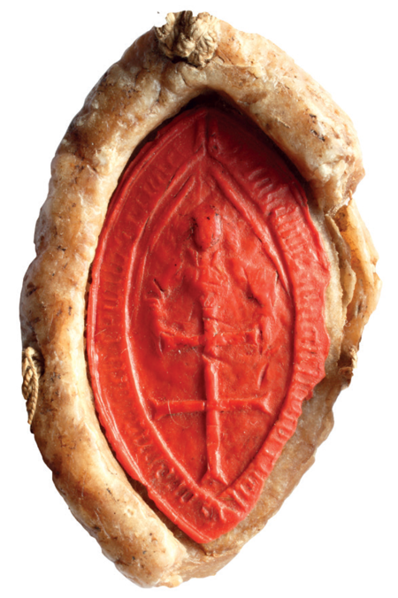 (1551)
Odcisk pieczęci gminnej Rżąki z 1926 roku
oraz pochodzący z dokumentu wystawionego
w 1551 roku odcisk w czerwonym wosku pieczęci
konwentu św. Ducha w Krakowie
z charakterystycznym dla tego zgromadzenia
podwójnym krzyżem – duchacy byli właścicielami
Rżąki w wiekach XIV–XVIII
(Archiwum Narodowe w Krakowie,
sygn. 29/1077/4, s. 9a; sygn. perg. 585)