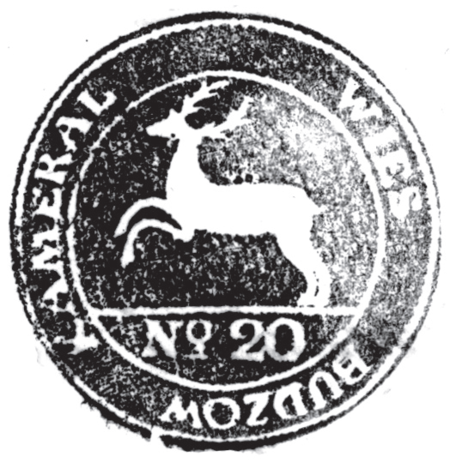 (1855)
Odciski pieczęci urzędowych Bodzowa
z lat 1820, 1855, 1895 i 1938
(CPAHU we Lwowie, sygn. fond 20,
opis 8, sprawa 20; Archiwum Narodowe
w Krakowie, sygn. 29/279/1967, s. 34;
sygn. 29/1023/33, nlb.; Archiwum Opactwa
Benedyktynów w Tyńcu, sygn. 5/1/4/4)