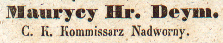 Podpis pod obwieszczeniem z 21 stycznia 1847 roku w sprawie obiegu monet i banknotów w Krakowie (Biblioteka
Jagiellońska, sygn. 34210 IV Rara, s. 56)