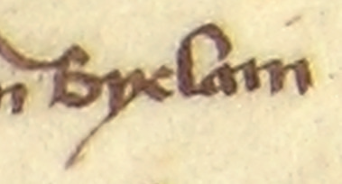 Dokument wydany w 1449 roku w Krakowie, w którym sędzia ziemski krakowski Bartosz z Gór i podsędek Piotr z Cikowic stwierdzili,
że Grzegorz, kasztelan radomski, i jego brat rodzony Piotr, dziedzice z Branic, oraz Świętosław, przeor przy kościele św. Marka
w Krakowie wraz ze swym konwentem sprzedali Mikołajowi Zarogowskiemu całą swą część w Bielanach i część zwaną Wężykowską
za 166 grzywien monety krakowskiej – oraz powiększenie zapisu nazwy wsi „Bielany”
(Archiwum Narodowe w Krakowie, sygn. perg. 1139)