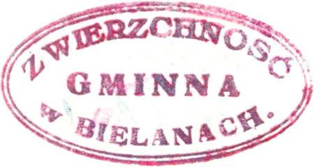 (1931)
Odciski pieczęci urzędowych Bielan z lat
1847, 1857 i 1931 oraz pieczęci klasztoru
Kamedułów z roku 1847 używanej w sprawach
właścicielskich wsi Bielany
(Archiwum Narodowe w Krakowie,
sygn. WM 563a, nlb.; sygn. WMK XIV-80,
s. 195; sygn. PUZKr 54, nlb.;
sygn. WM 562, s. 223)