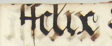 Z księgi radzieckiej Kazimierza obejmującej lata 1481–1508: fragment wpisu dokumentującego
wybór rady urzędującej na rok 1505, z Feliksem ze Stradomia w składzie – oraz zbliżenie zapisu imienia
(Archiwum Narodowe w Krakowie, sygn. K 7, s. 502–
503)