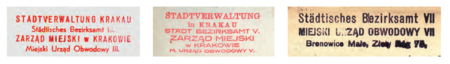 (Odciski pieczęci z dokumentów znajdujących się w zasobach Archiwum Narodowego w Krakowie
oraz Archiwum Zakładowego Urzędu Miasta Krakowa)