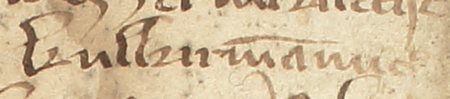 Z najstarszej zachowanej księgi radzieckiej Kazimierza obejmującej lata 1369–1381:
fragment wpisu dokumentującego wybór rajców na rok 1375, z Piotrem Kulkirmanem w składzie –
oraz zbliżenie zapisu imienia (Archiwum Narodowe w Krakowie, sygn. K 1, s. 119)