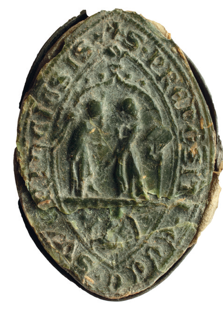 Pieczęcie używane między innymi przy dokumentach dotyczących własności klasztoru zwierzynieckiego:
pieczęć klasztoru zwierzynieckiego z dokumentu wystawionego w 1327 roku oraz z dokumentu wystawionego
w 1421 roku – wizerunek biskupa siedzącego na stolcu, wykonującego gest błogosławieństwa,
oraz pieczęć proboszcza tego klasztoru z dokumentu z 1395 roku – wizerunek Zwiastowania Najświętszej
Panny Marii (Archiwum Narodowe w Krakowie, sygn. perg. 13, perg. 53, perg. 171)