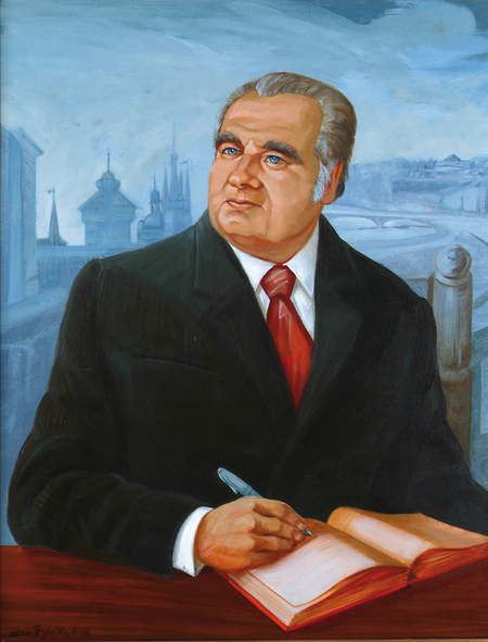 Portret Edwarda Barszcza pędzla Allana Rzepki, 1985 rok
(Muzeum Historyczne Miasta Krakowa, nr inw. 4358/III)