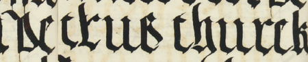 Z księgi radzieckiej Kazimierza obejmującej lata 1481–1508: fragment wpisu dokumentującego
wybór rady urzędującej na rok 1501, z Piotrem Turkiem w składzie – oraz zbliżenie zapisu imienia
(Archiwum Narodowe w Krakowie, sygn. K 7, s. 396–397)