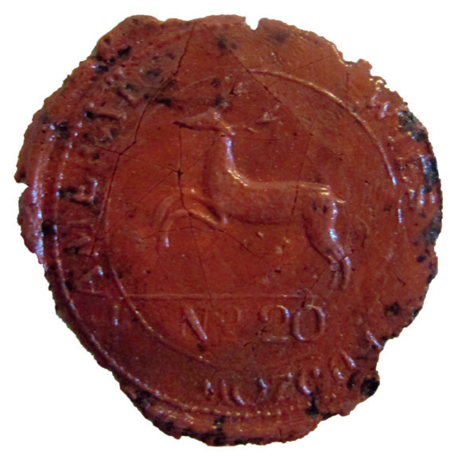 (1820)
Odciski pieczęci urzędowych Bodzowa
z lat 1820, 1855, 1895 i 1938
(CPAHU we Lwowie, sygn. fond 20,
opis 8, sprawa 20; Archiwum Narodowe
w Krakowie, sygn. 29/279/1967, s. 34;
sygn. 29/1023/33, nlb.; Archiwum Opactwa
Benedyktynów w Tyńcu, sygn. 5/1/4/4)