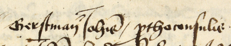 Z księgi testamentów obejmującej lata 1427−1623 strony 100−101 z wpisem z 1472 roku, stwierdzającym,
że we wtorek po św. Andrzeju Jan Landand złożył swoje zeznanie testamentowe w obecności rajców Jana Gerstmana,
wówczas burmistrza, i Pawła Newburgera (nr 253) – oraz powiększenie zapisu imienia i funkcji burmistrza
(Archiwum Państwowe w Krakowie, sygn. rkps 772, s. 100−101)
