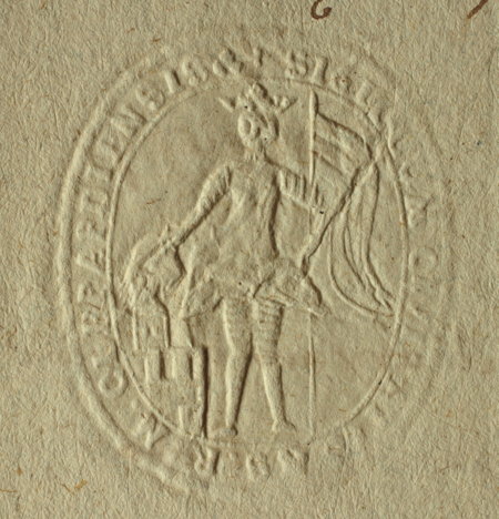 Odcisk pieczęci radzieckiej miasta Kleparza pochodzącej z XVII wieku,
używanej w wieku XVIII, a także w pierwszym okresie po włączeniu
tego miasta do Krakowa, do 1802 roku, tu z dokumentu wystawionego
w 1793 roku; w polu pieczętnym postać św. Floriana trzymającego w prawym
ręku włócznię z proporcem, natomiast w lewym naczynie,
z którego wylewa wodę na płonący kościół, w otoku napis:
SIGILLUM CIVITATIS S[ACRAE] R[EGIAE] M[AIESTATIS]
CLEPARDIENSIS – PIECZĘĆ MIASTA KRÓLEWSKIEGO
KLEPARZA
(Archiwum Narodowe w Krakowie, sygn. KL 114, s. 2)