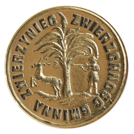 Metalowy tłok pieczętny używany przez gminę w okresie autonomicznym – lustrzane odbicie
(Archiwum Narodowe w Krakowie, sygn. T 125)