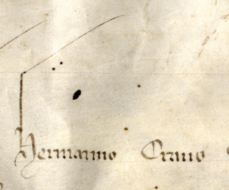 Dokument wydany w 1365 roku w Awinionie, w którym papież Urban V wydaje zezwolenie Hermanowi Kranczowi,
mieszczaninowi krakowskiemu, na fundowanie ołtarza w kościele Najświętszej Marii Panny w Krakowie –
oraz powiększenie zapisu imienia (Archiwum Bazyliki Mariackiej w Krakowie, sygn. dypl. perg. 2)