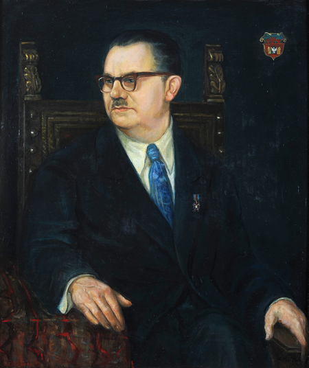 Portret Tadeusza Mrugacza pędzla Zdzisława Pabisiaka, 1970 rok (Muzeum Historyczne Miasta Krakowa, nr inw. 3290/III)