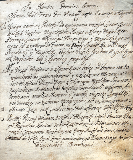 Z mogilskiej księgi gromadzkiej obejmującej lata 1728–1789 strona tytułowa z początkiem wpisu dotyczącego sporu między młynarzami
oraz strona, na której zamieszczono orzeczenie w tej sprawie – vide tekst poniżej: Ta księga zowie się protokuł… etc.
(Archiwum Opactwa Cystersów w Mogile, sygn. rkps 137, s. 5, 7)