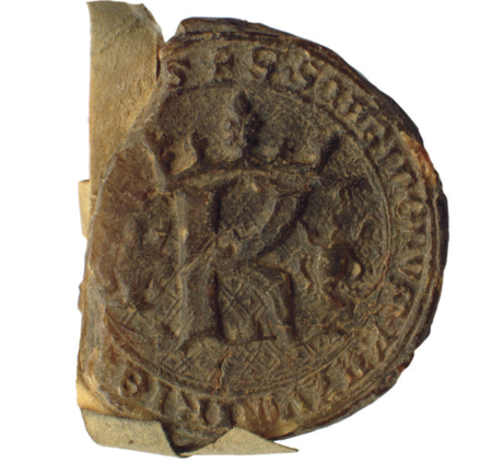 Dokument wydany w 1410 roku w Kazimierzu przez tamtejszych ławników, z Mikołajem Winloffem w składzie, w którym
potwierdzili oni, że Małgorzata, wdowa po Janie Czurcherze z Sącza, zapisała całe swoje mienie klasztorowi przy kościele
Bożego Ciała; przy dokumencie na pergaminowym pasku pieczęć ławnicza kazimierska wyciśnięta w ciemnym wosku – oraz
zbliżenie pieczęci i zapisu imienia (Archiwum Narodowe w Krakowie, sygn. perg. 150)