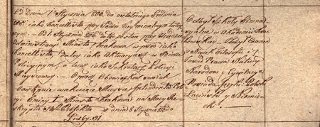 Ze sporządzonego w 1815 r. dokumentu Lista Urzędników i Officyalistów Etatowych Administracyę
Wewnętrzną Miasta Krakowa y Policyę Miejscową Składających […] oraz kwalifikacyi onychże
fragment dotyczący Wincentego Wnętrzyckiego i pełnionych przez niego od roku 1813
obowiązków intendenta policji w Gminie I
(Archiwum Narodowe w Krakowie, sygn. Mag I-175, s. 1257)