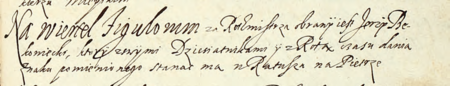 Z księgi radzieckiej zawierającej uchwały z lat 1538–1643 dotyczące organizacji życia publicznego
miasta fragment wpisu z 1627 r., gdzie mowa o 4 kwartałach w mieście i ustanowieniu przez radę miejską
Jerzego Bekowieckiego rotmistrzem Kwartału Garncarskiego (Archiwum Narodowe w Krakowie, sygn. rkps 1213, s. 381)