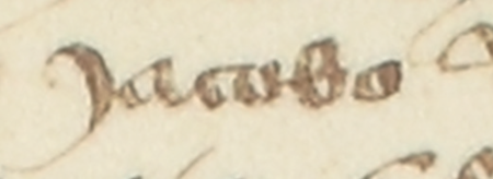 Dokument wydany w 1441 roku w Kazimierzu, w którym Lutko, wielkorządca krakowski i kanonik poznański, wraz z rajcami
kazimierskimi, z rajcą Jakubem w składzie, poświadczył darowiznę testamentową w postaci łanu pola i łąki z przynależnościami
położonych w Czyżowej, obok dóbr klasztornych oo. augustianów przy kościele św. Katarzyny w Kazimierzu, uczynioną
przez mieszczanina kazimierskiego Kiliana i jego żonę Jadwigę na rzecz tego klasztoru – oraz zbliżenie zapisu imienia
(Archiwum Narodowe w Krakowie, sygn. Aug. perg. 174)